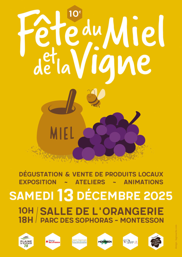 Affiche pour la 10ème fête du miel et de la vigne